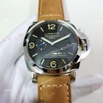 Panerai Luminor GMT PAM1321 Stainless Steel Brown Leather Strap Watches-Best Chinese Replica Watches on Sale